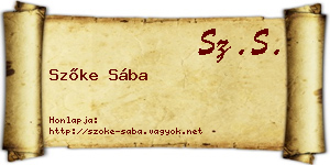 Szőke Sába névjegykártya