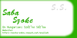 saba szoke business card